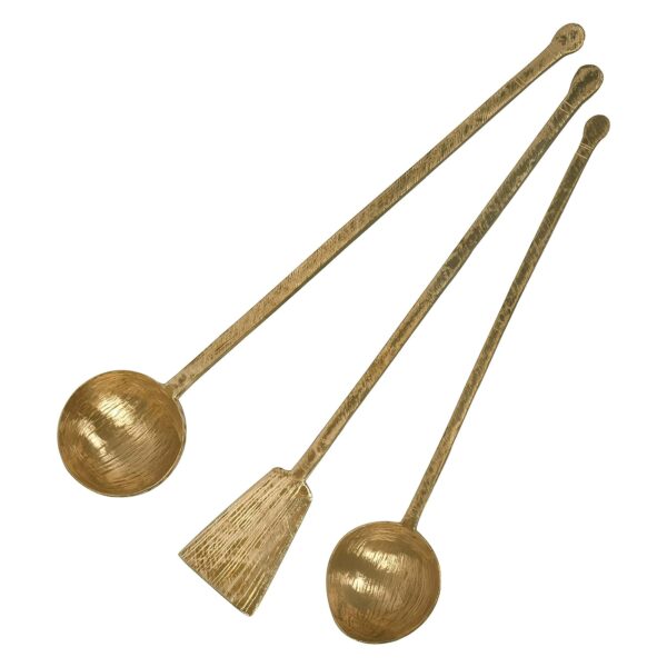 Brass Ladle and Spatula Set